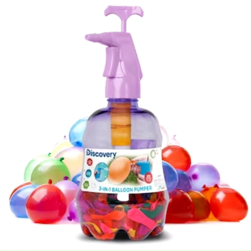 NEW Discovery 3 in 1 Water Balloon Water Pumper Set 250 Balloons Outdoor Toy